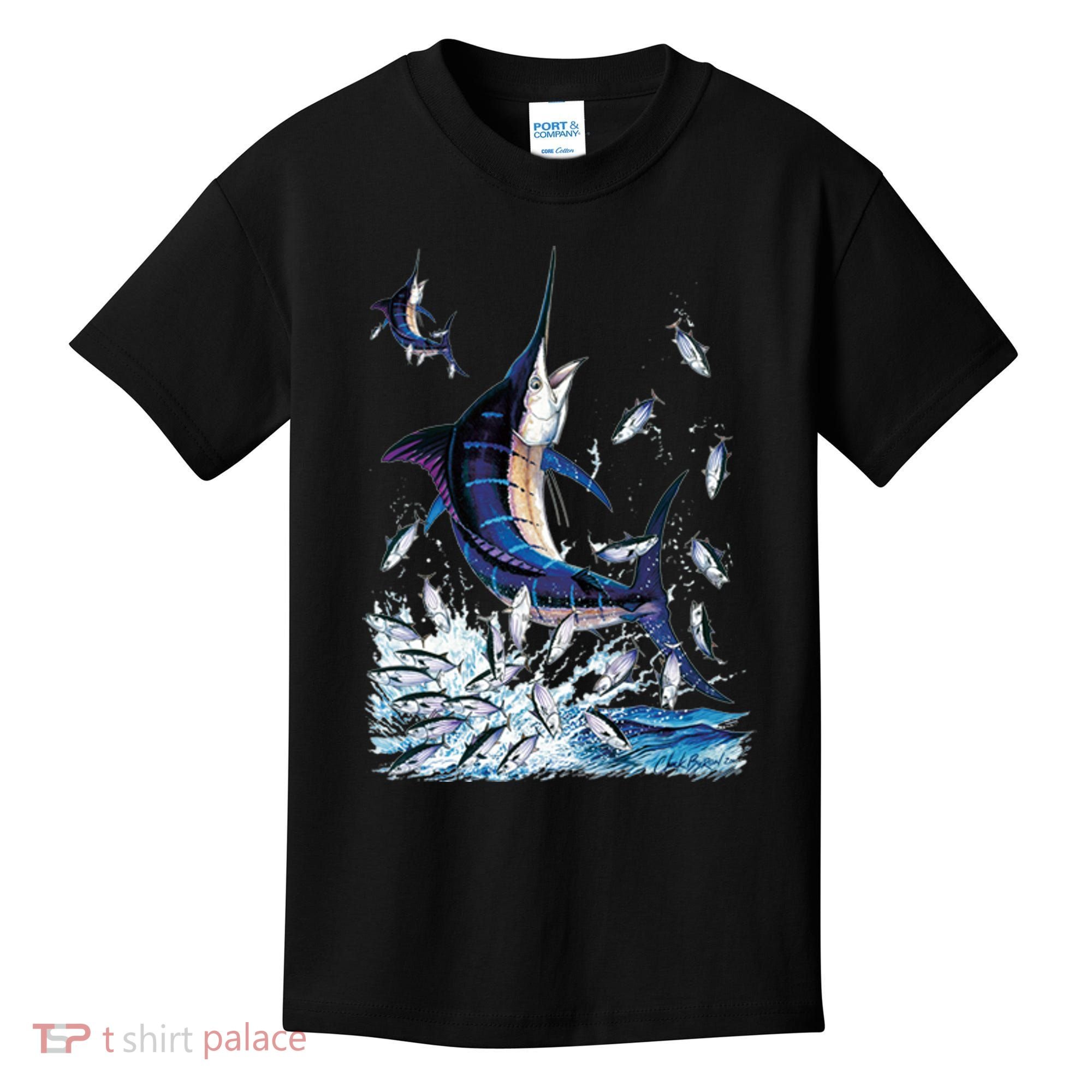 Blue Marlin Fishing Kids T-Shirt