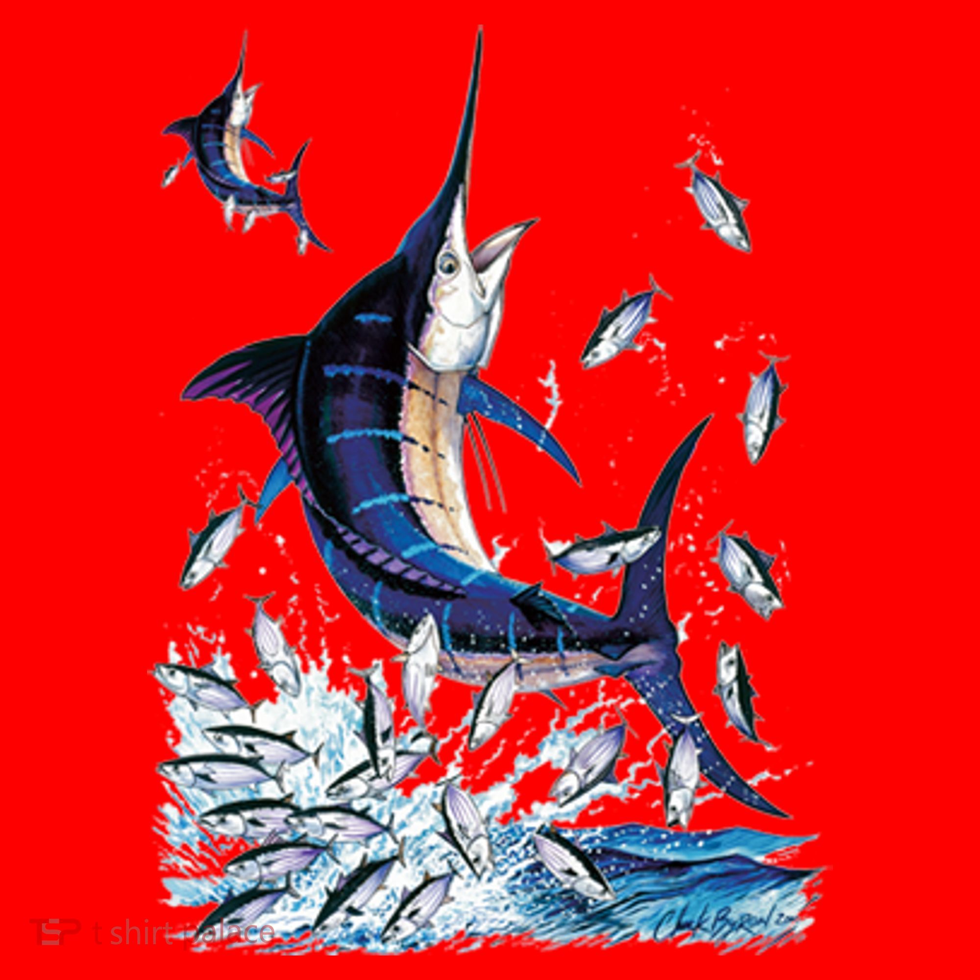 Blue Marlin Fishing Santa Hat