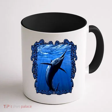 Blue Marlin Underwater Coffee Mug back