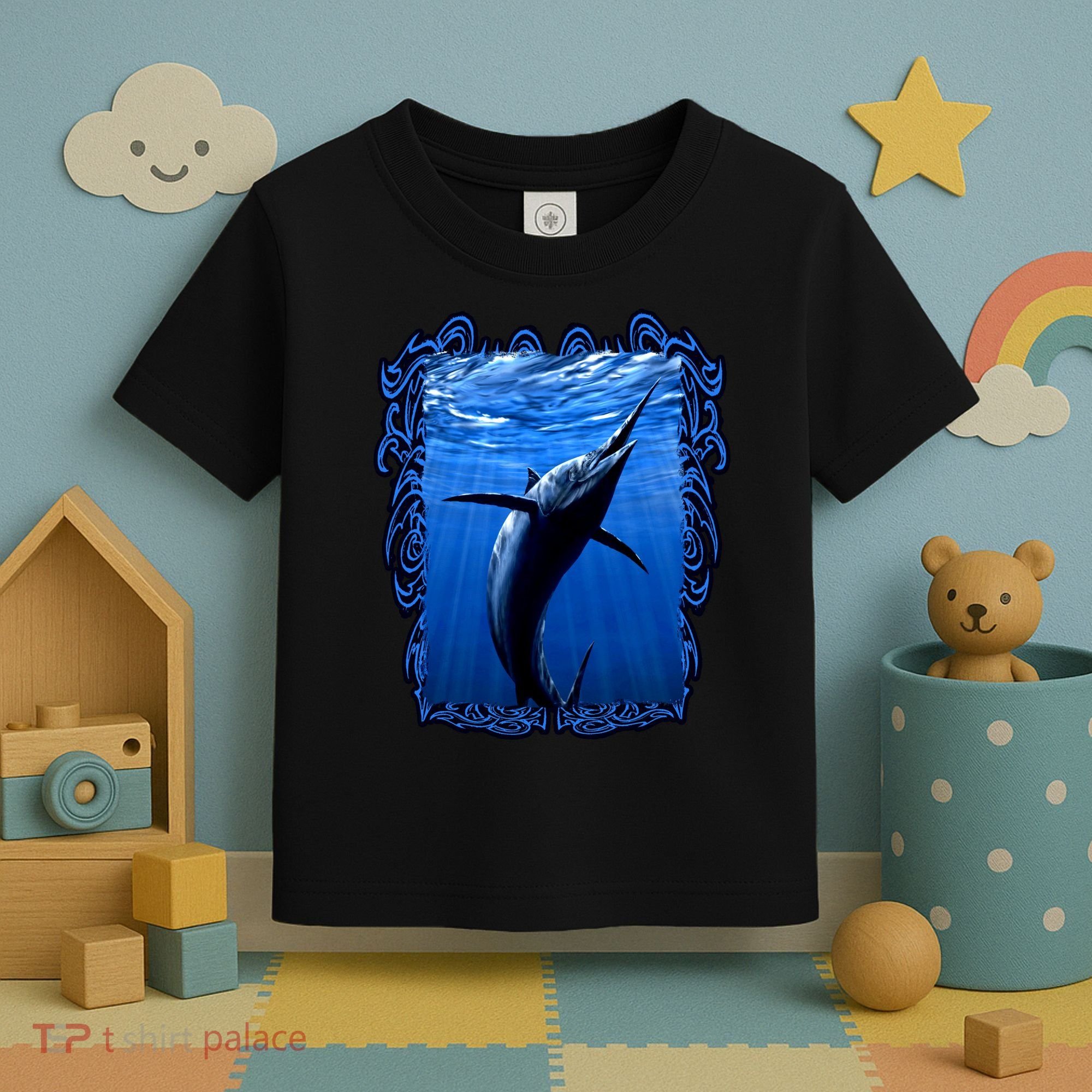 Blue Marlin Underwater Toddler T-Shirt