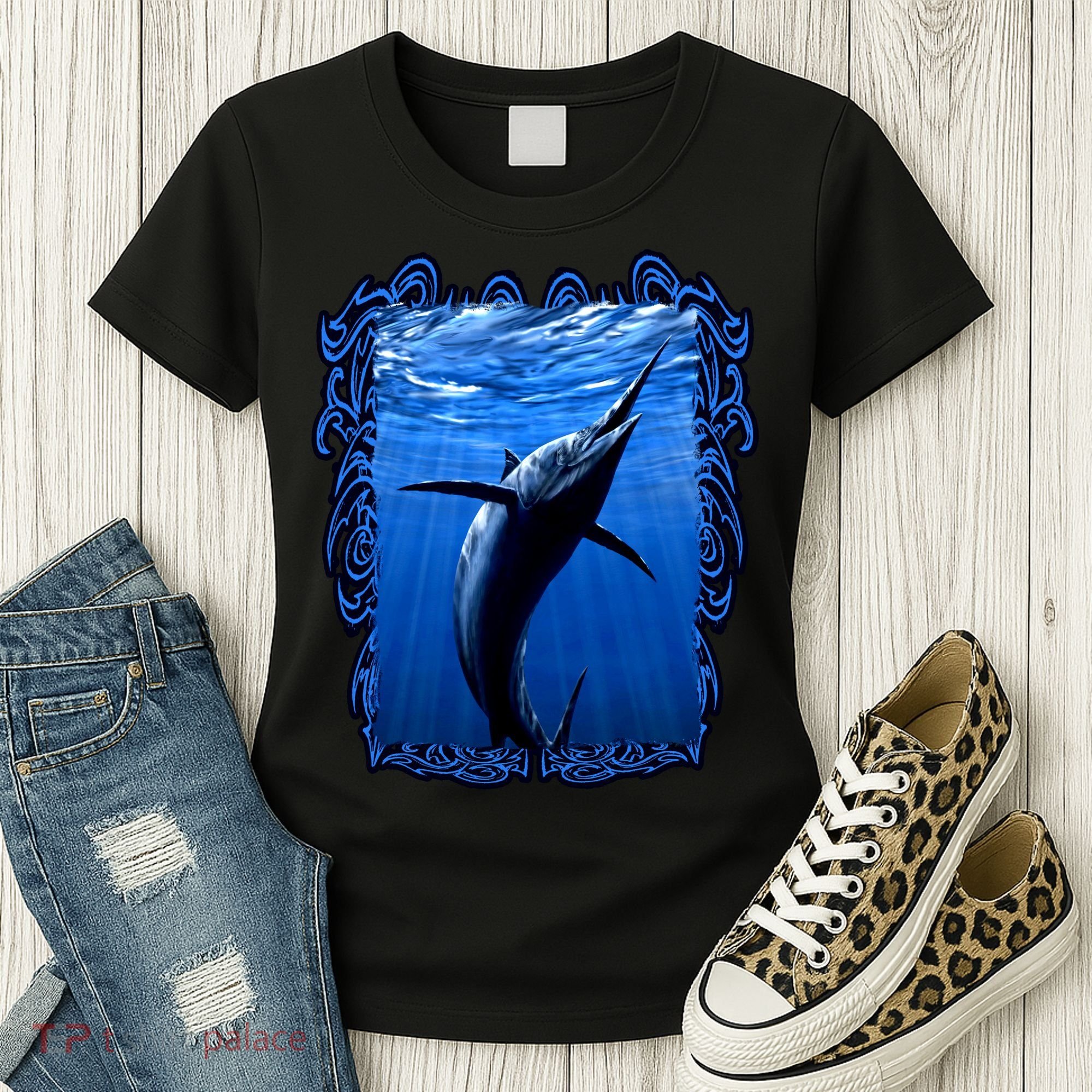 Blue Marlin Underwater Women's T-Shirt