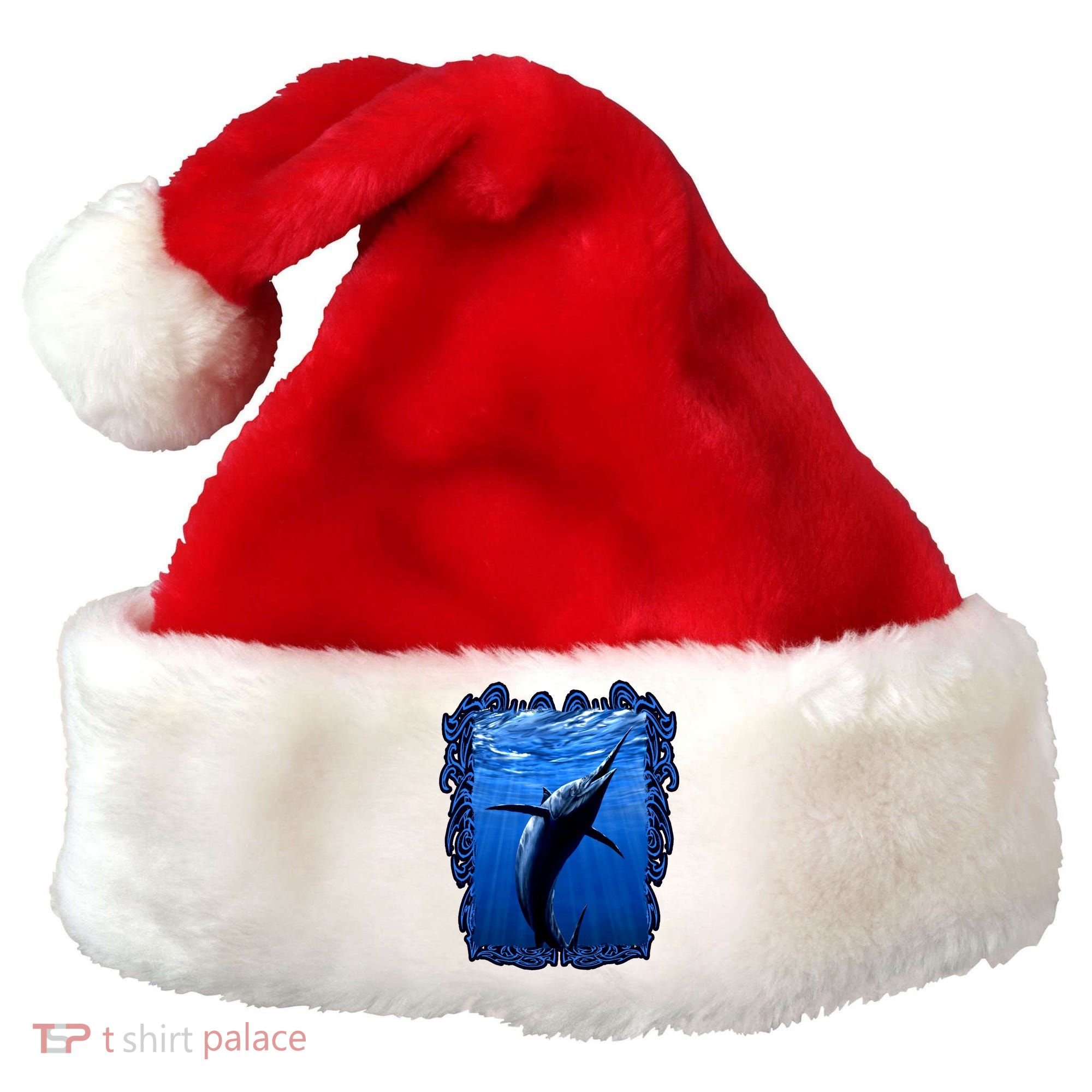 Blue Marlin Underwater Santa Hat
