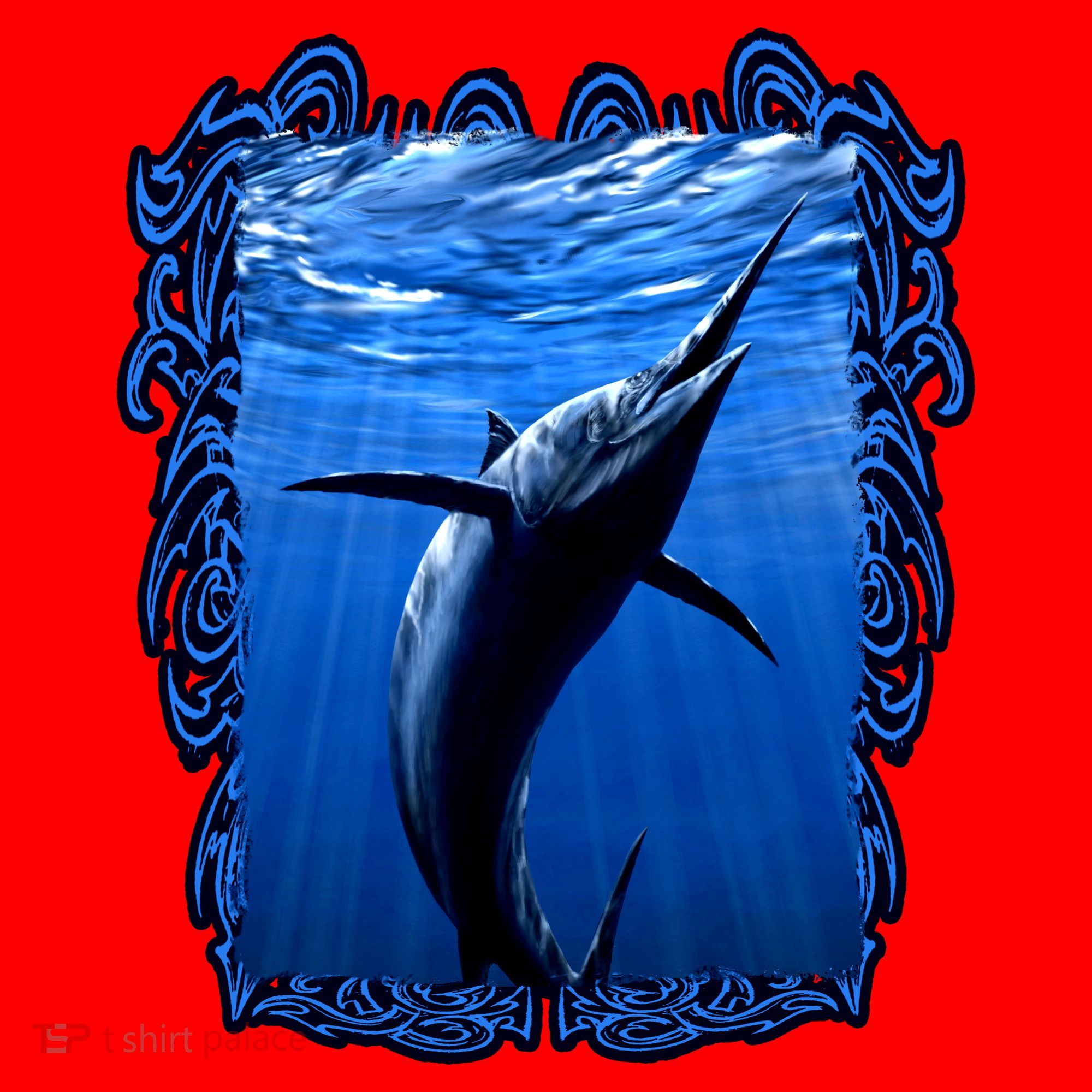 Blue Marlin Underwater Santa Hat