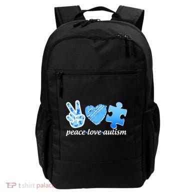 Blue Peace Love Autism  Backpack