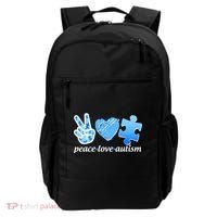 Blue Peace Love Autism  Backpack thumb 0