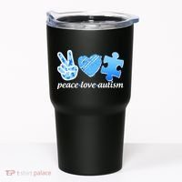Blue Peace Love Autism  Tumbler thumb 0