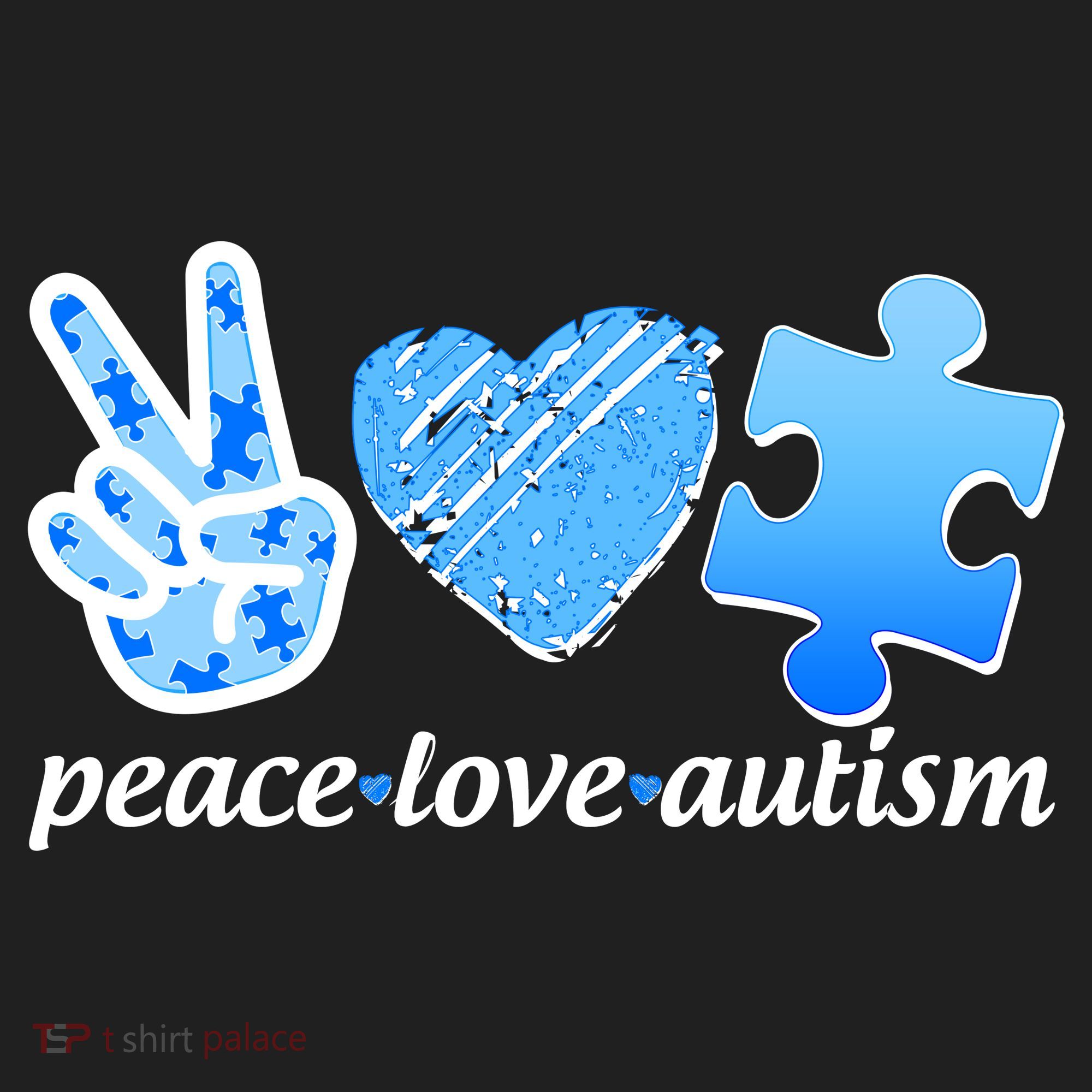 Blue Peace Love Autism  Tumbler