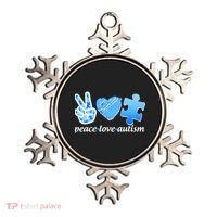 Blue Peace Love Autism  Ornament thumb 0