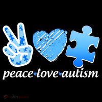 Blue Peace Love Autism  Ornament thumb 1