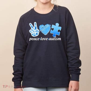 Blue Peace Love Autism  Women's Sweatshirt