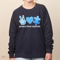 Blue Peace Love Autism  Women's Sweatshirt thumb 0