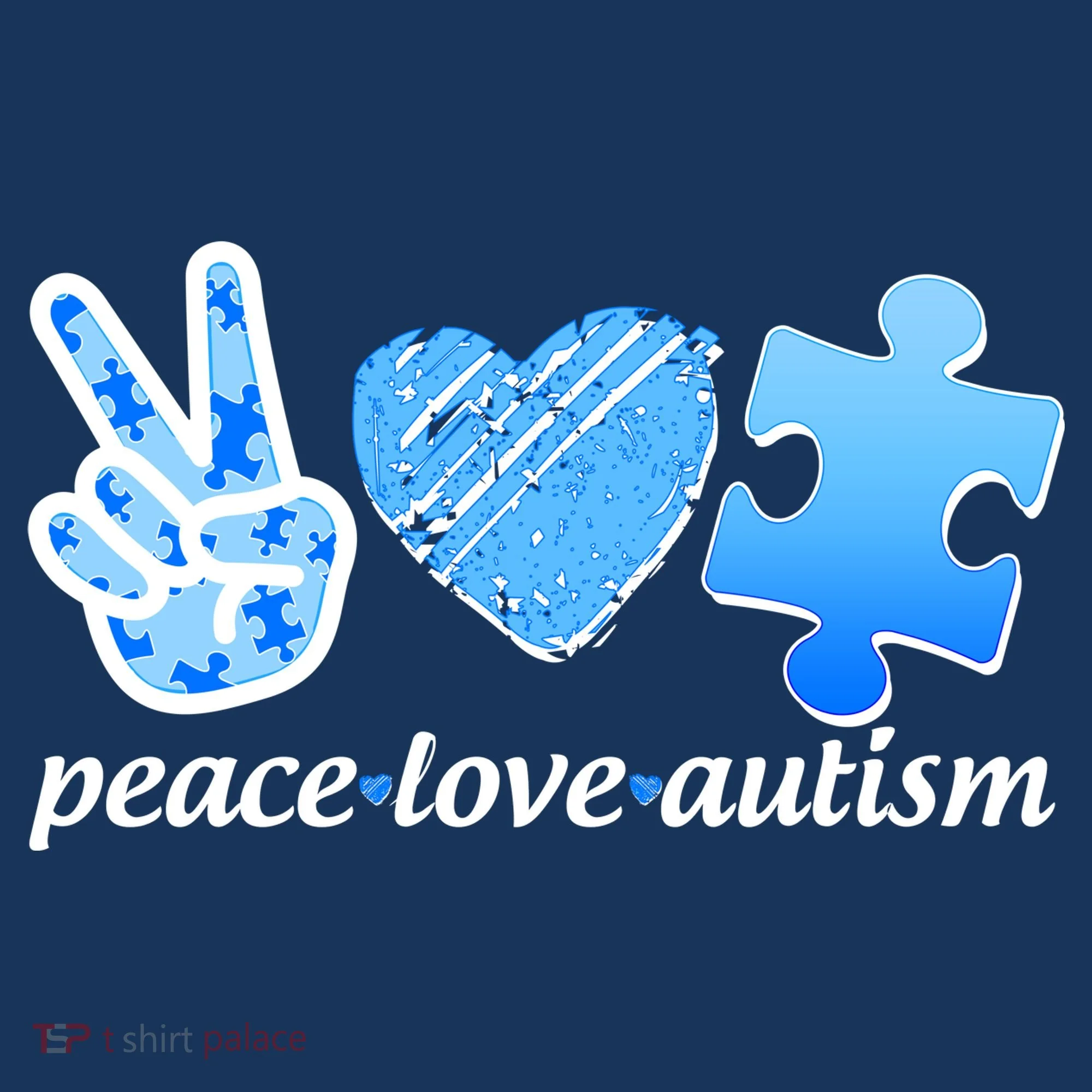 Blue Peace Love Autism  Doggie Tank