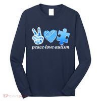 Blue Peace Love Autism  Long Sleeve Shirt thumb 0