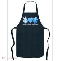 Blue Peace Love Autism  Apron thumb 0