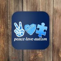 Blue Peace Love Autism  Coaster thumb 0