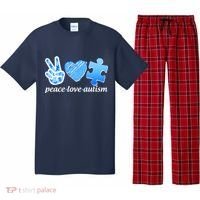 Blue Peace Love Autism  Pajama Set thumb 0
