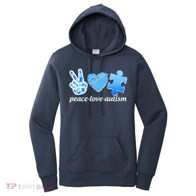 Blue Peace Love Autism  Women's Hoodie