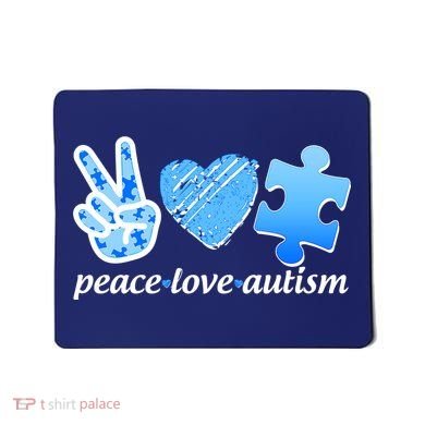Blue Peace Love Autism  Mousepad