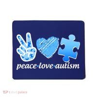 Blue Peace Love Autism  Mousepad thumb 0