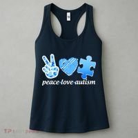 Blue Peace Love Autism  Women's Tank Top thumb 3