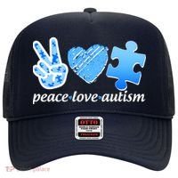 Blue Peace Love Autism  Hat thumb 0
