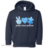 Blue Peace Love Autism  Toddler Hoodie thumb 0