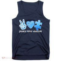 Blue Peace Love Autism  Tank Top thumb 0