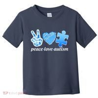 Blue Peace Love Autism  Toddler T-Shirt thumb 0