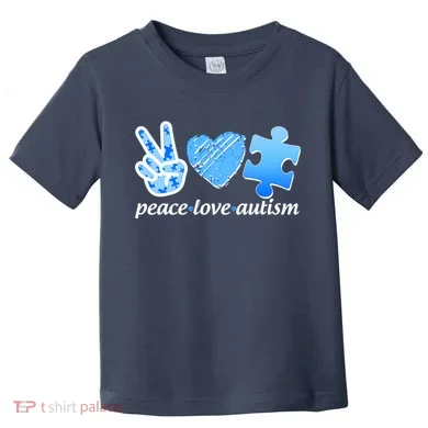 Blue Peace Love Autism Toddler T-Shirt