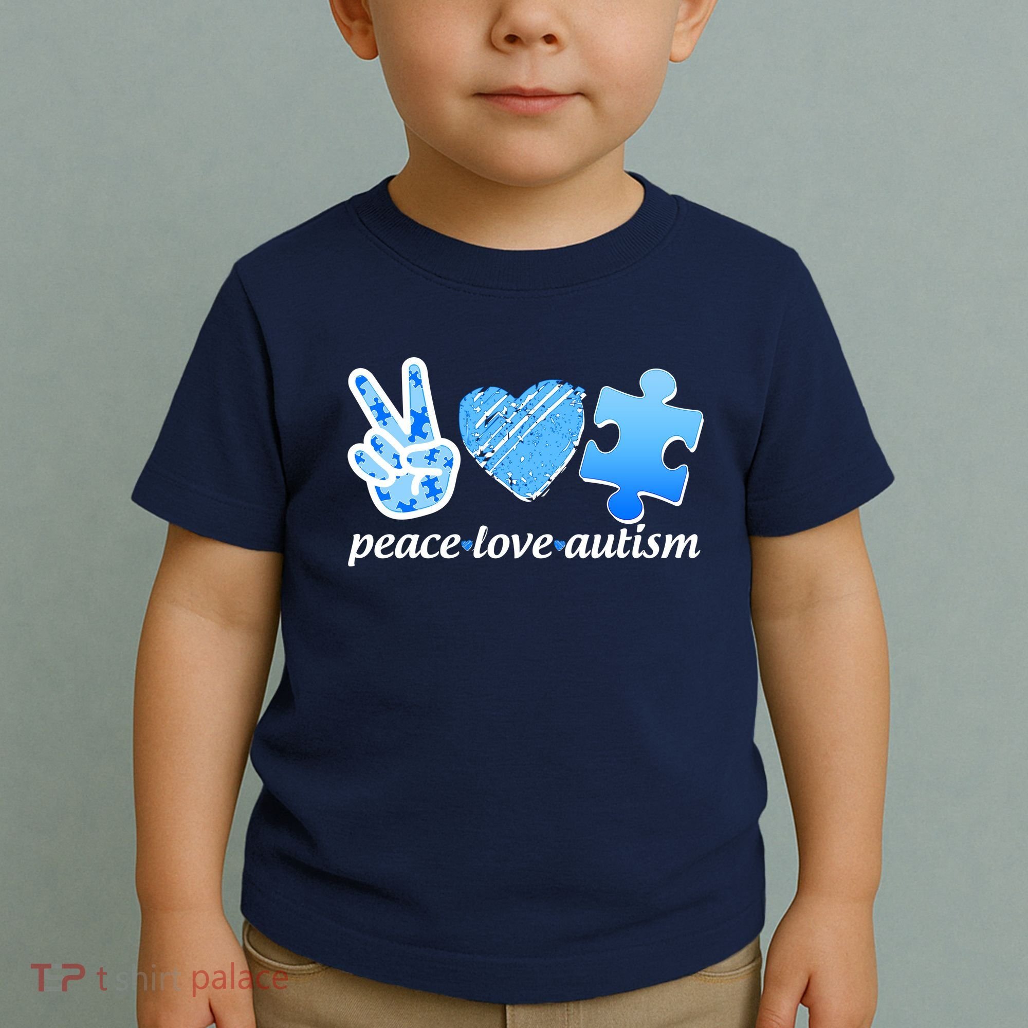 Blue Peace Love Autism  Toddler T-Shirt