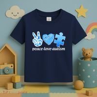 Blue Peace Love Autism  Toddler T-Shirt thumb 3