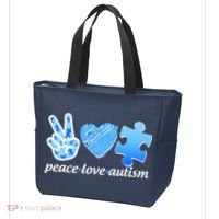 Blue Peace Love Autism  Tote Bag thumb 3