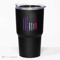 Blue Pink Teal Ribbon Flag Thyroid Cancer Awareness Tumbler thumb 0