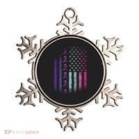 Blue Pink Teal Ribbon Flag Thyroid Cancer Awareness Ornament thumb 0
