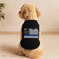 Blue Ribbon USA Flag Support Police Doggie Tank thumb 2