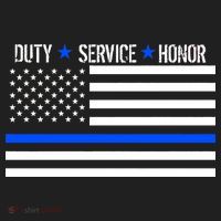 Blue Ribbon USA Flag Support Police Beanie thumb 2