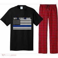 Blue Ribbon USA Flag Support Police Pajama Set thumb 0
