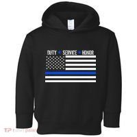 Blue Ribbon USA Flag Support Police Toddler Hoodie thumb 0