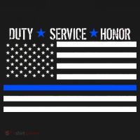 Blue Ribbon USA Flag Support Police Toddler Hoodie thumb 2