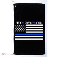 Blue Ribbon USA Flag Support Police Golf Towel thumb 0