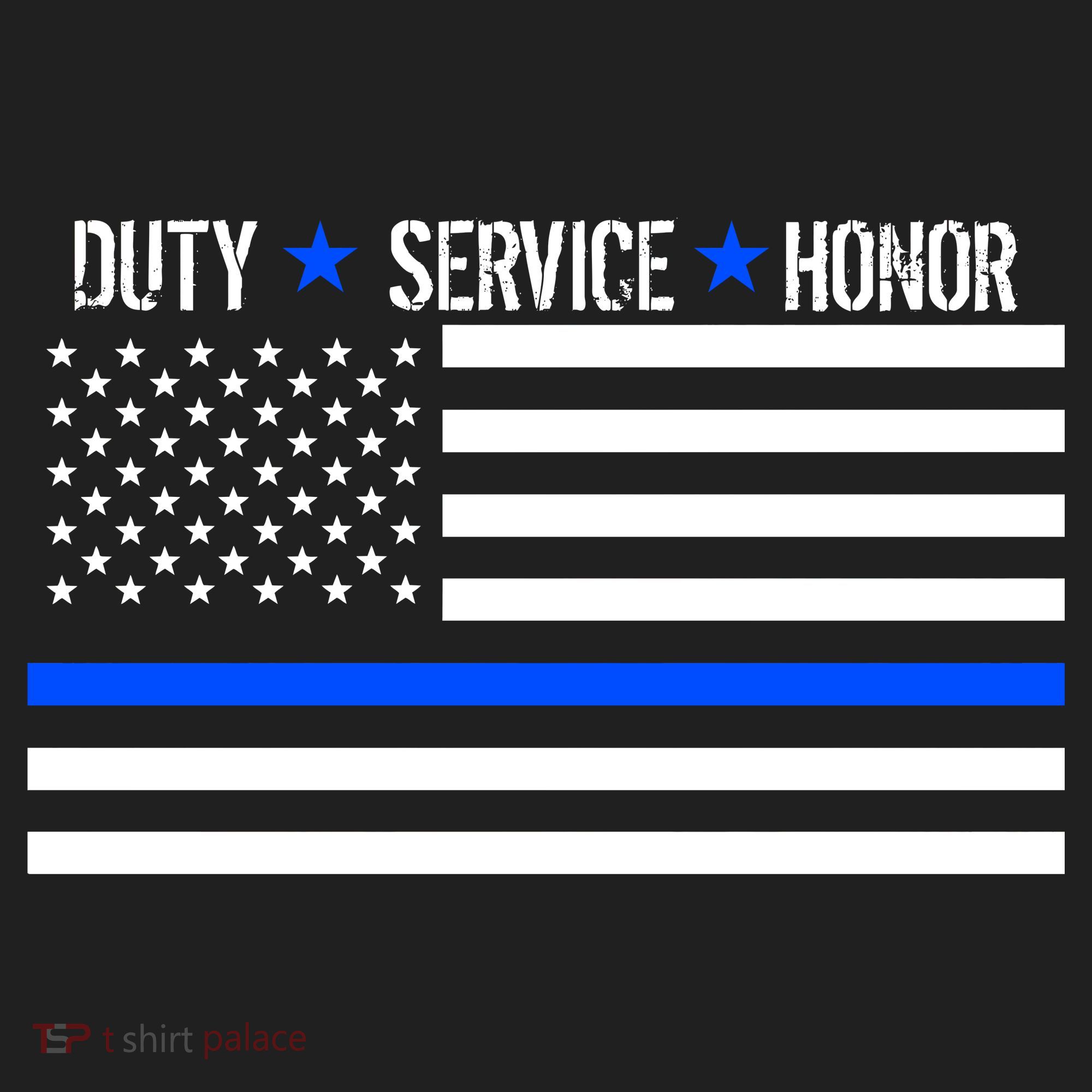 Blue Ribbon USA Flag Support Police Golf Towel