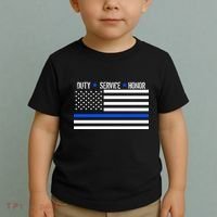 Blue Ribbon USA Flag Support Police Toddler T-Shirt thumb 2