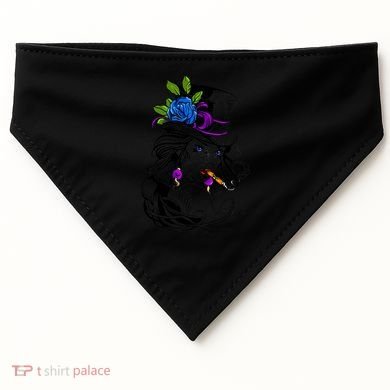 Blue Rose Smoking Lady Icon USA-Made Doggie Bandana