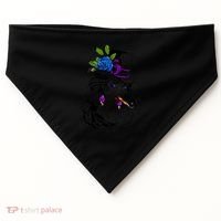 Blue Rose Smoking Lady Icon USA-Made Doggie Bandana thumb 0