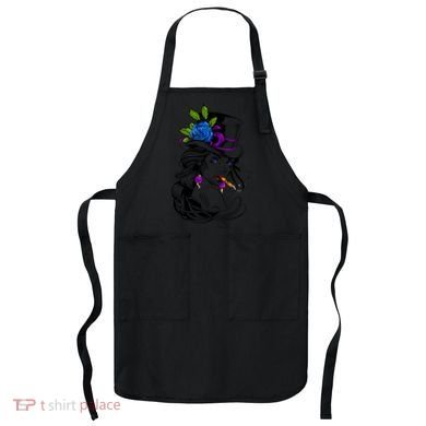 Blue Rose Smoking Lady Icon Apron