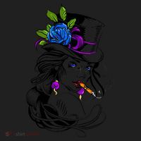 Blue Rose Smoking Lady Icon Beanie thumb 2