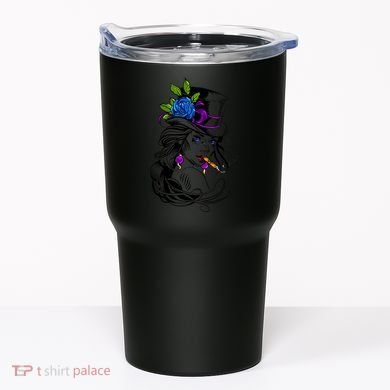 Blue Rose Smoking Lady Icon Tumbler