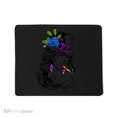 Blue Rose Smoking Lady Icon Mousepad