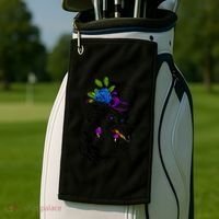 Blue Rose Smoking Lady Icon Golf Towel thumb 2