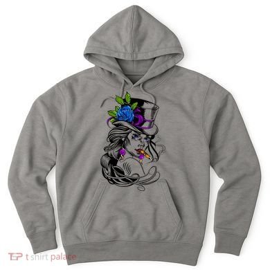 Blue Rose Smoking Lady Icon Hoodie